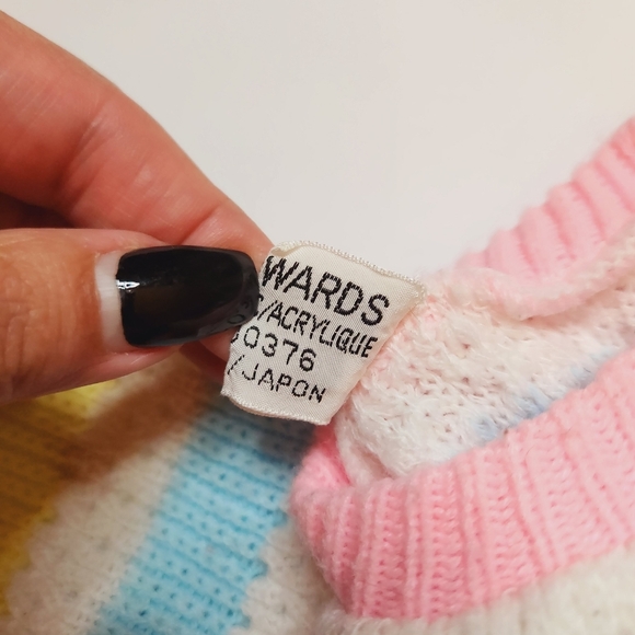 Vintage Baby Girl Sweater Cottagecore 80s 90s Gift Pastel Feminine 1980s 80s - Picture 4 of 10